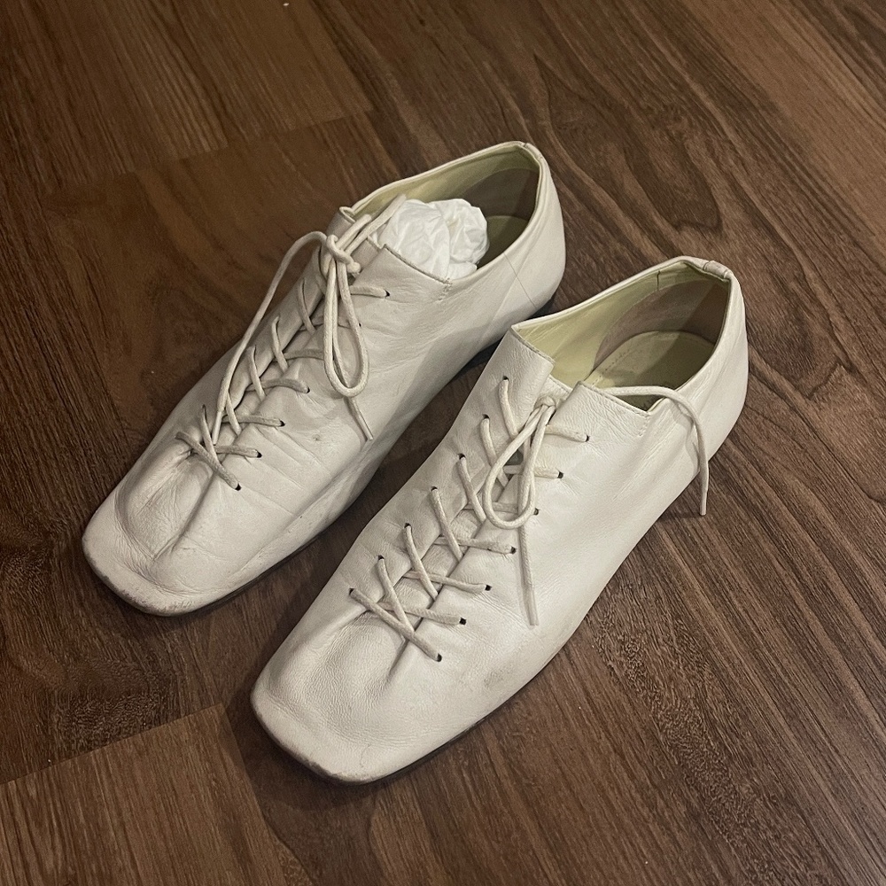 lemaire leather lace-up derby loafers